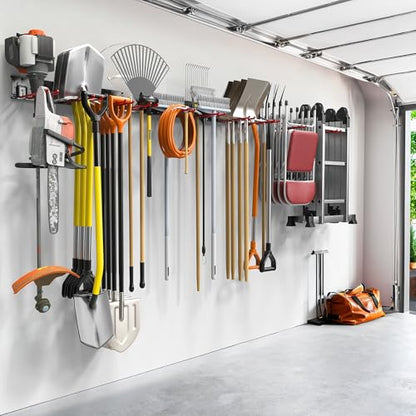 Garden Tool Organizer Wall Mount (4 panels with 10 hooks)