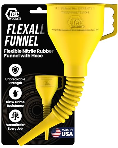 FlexAll Long Flexible Oil Change Funnel (Yellow / Small)
