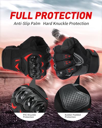 Motorcycle Gloves Breathable (Red / Large)