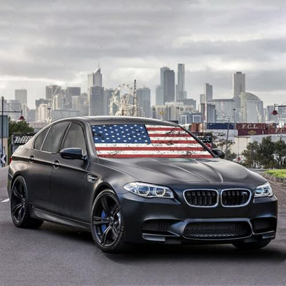 American Flag Car Windshield Sun Shade Umbrella Patriot Sunshade (57X31 Inch / Color-USA2)