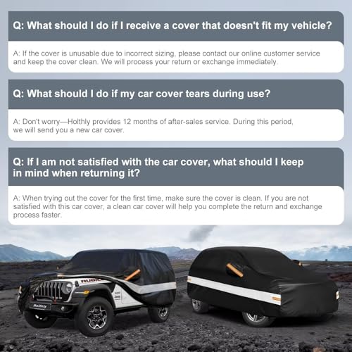 10 Layers Car Cover Custom Fit for Jeep Wrangler 2Door 2dr (Black Gray / Custom Fit for JEEP Wrangler-2)