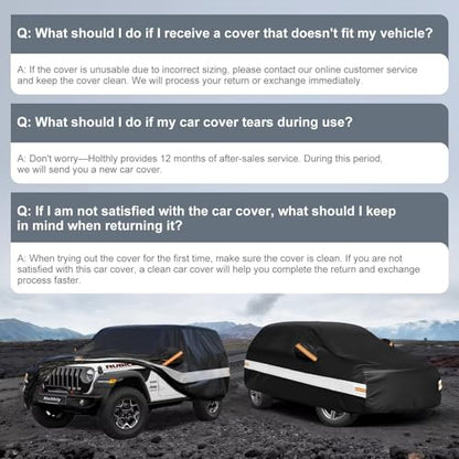 10 Layers Car Cover Custom Fit for Jeep Wrangler 2Door 2dr (Black Gray / Custom Fit for JEEP Wrangler-2)