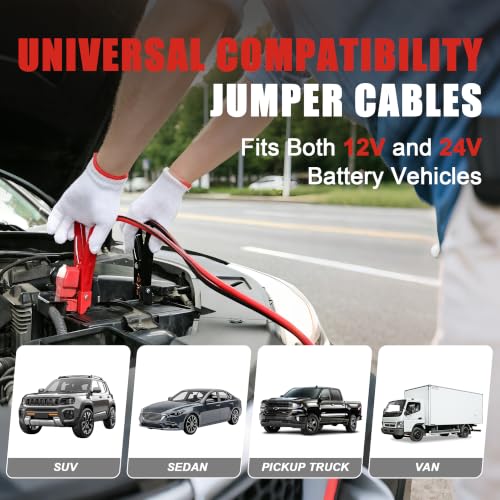 2 Gauge 20 Feet Heavy Duty Jumper Cables (2 Gauge 20 feet (Standard))