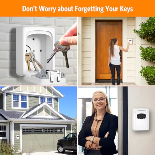 Key Lock Box Wall Mounted (White / 1)