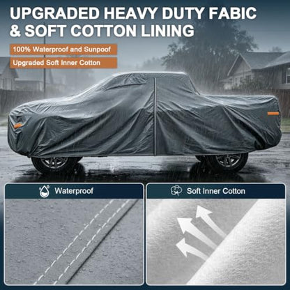 16 Layers Truck Cover Waterproof All Weater. See Truck Size Chart (4 Truck Cover / 4 Truck XL+ - Max Length to 239",Max Cab to 158")
