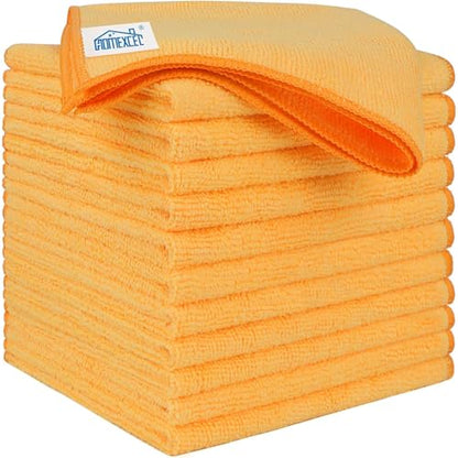 Yellow Microfiber Cleaning Cloths 12 Pack (Yellow / 12.5 x 12.5 Inch)