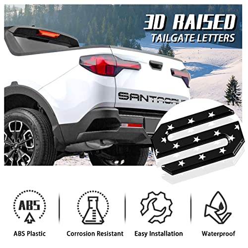 Tailgate Inserts Letters Compatible for 2022 2023 2024 2025 Santa Cruz 3D Raised & Strong Adhesive Decals Letters Rear Emblem Decal Sticker Compatible for Santa Cruz Accessories (Black American Flag)