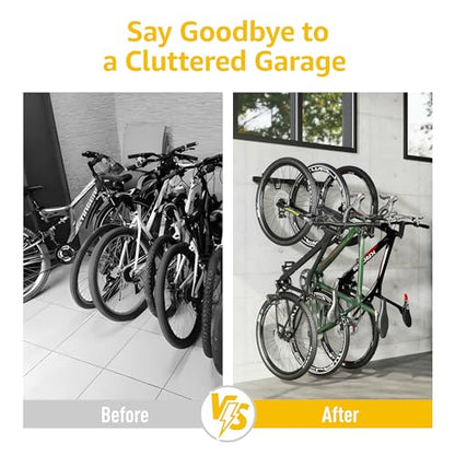 Enhanced Bike Storage Rack (3 Bike Racks & 2 Helmet Hooks)