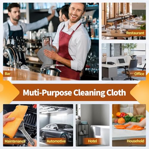 Microfiber Cleaning Cloth (50pk / Grey&orange)