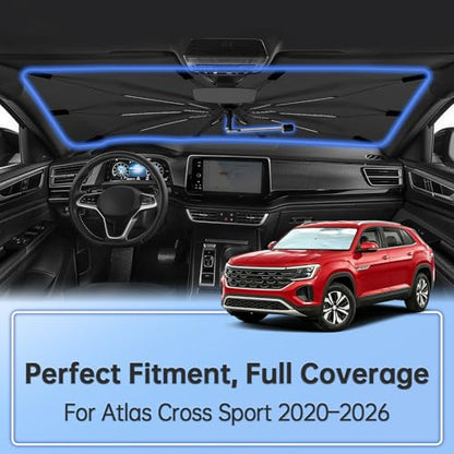Windshield Sun Shade Umbrella for Volkswagen Atlas Cross Sport 2020 (for Volkswagen Atlas Cross Sport 2020–2026)