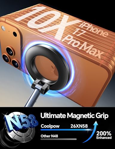Newest Vacuum Magnetic Phone Holder for Car Phone Holder Mount【Movable Vacuum Suction】 Magsafe Car Mount Cell Phone Holders for Your Car Accessories for Women Men for iPhone 17 16 (Black)