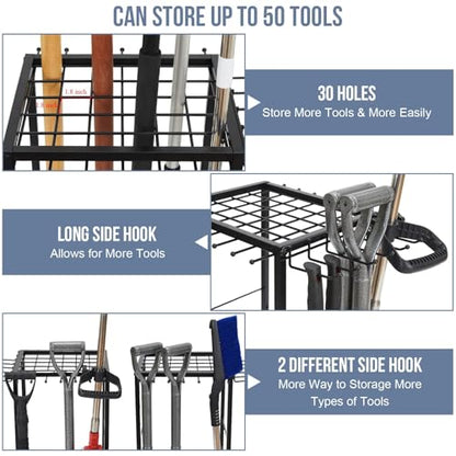 Garden Tool Organizer Holds 50 Long (Corner Tool Organizer)