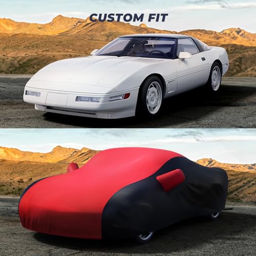 Waterproof Car Cover Custom for Chevy Corvette 1984 (Red Black / Corvette C4)