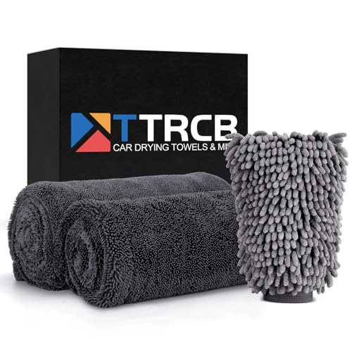 2 Pack 1300 GSM Car Drying Towels (Grey / 36" x 24")