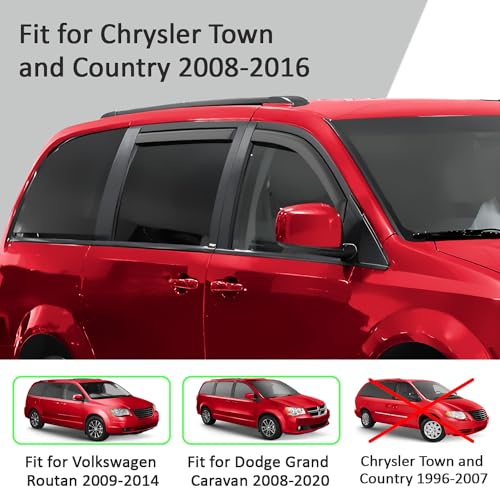 in Channel Extra Durable Rain Guards for Chrysler Town and Country 2008 (For Town and Country 08-16)
