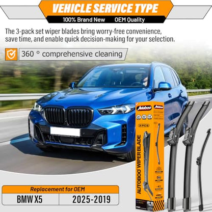 Windshield Wiper Blade Replacement for BMW X5 2019 (26"+20"+14B")