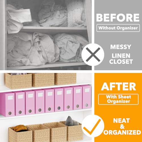 9 Pack Bed Sheet Organizers and Storage (9 pcs / Pink)