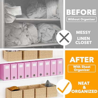 9 Pack Bed Sheet Organizers and Storage (9 pcs / Pink)