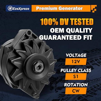Ezexpreze 120A Upgraded 1 Wire GM Alternator New Self Exciting High Output 10SI SBC BBC for Chevy ADR0335 334 (7127-SE-B)