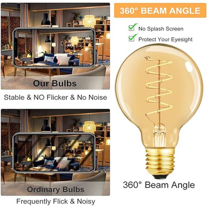 Vintage LED Spiral Filament Bulb G25 (G25-4.72in)
