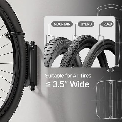 Bike Wall Mount for Garage (4 PACK)