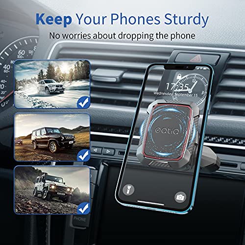 Magnetic CD Phone Mount with 6 Strong Magnets for Car CD Player (Black-Red)