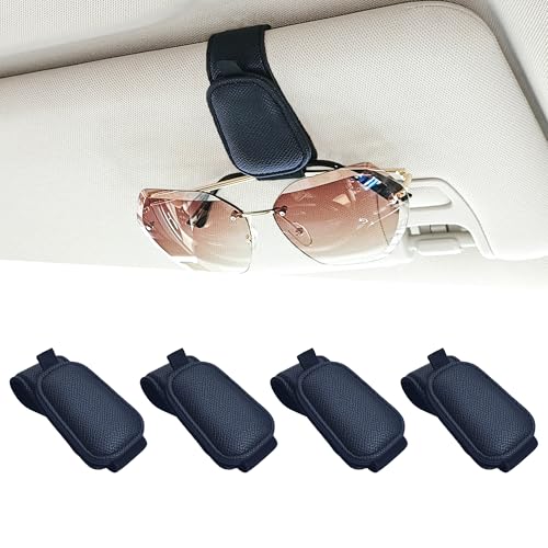 2 Packs Magnetic Sunglass Holder for Car Visor (Black / 4pcs)