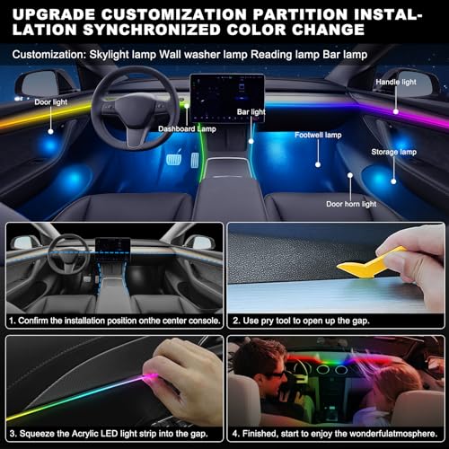 Dreamcolor Acrylic Interior Car LED Strip Light (Dreamcolor 1 Light (55.1 inch))