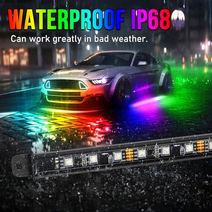 Car Led Underglow Lights Aluminum Dream Chasing Color Accent Light Bar