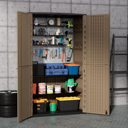 Large 67 Cu.ft Waterproof Storage Shed (Coffee-52 cu ft)