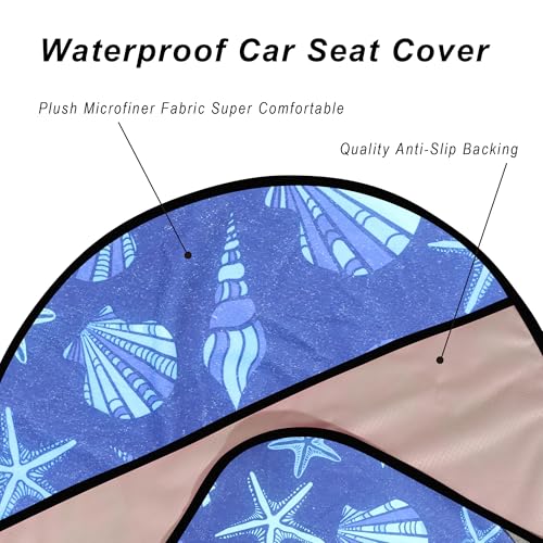 Car Seat Cover Protector Front Seats (1Pcs Front Seat Towel / Conch Shells Starfish)