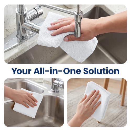 Microfiber Cleaning Cloth Roll (75 Count (Pack of 1) / White)