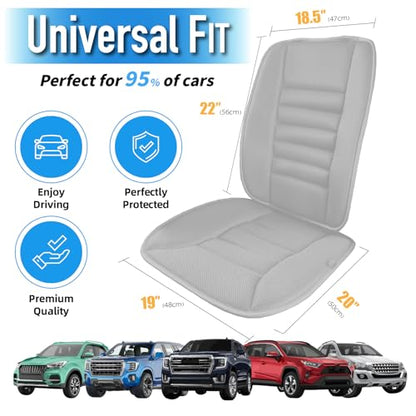 Car Seat Cushion with Back Support Pillow (Gray)