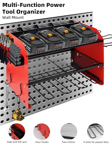 Power Tool Organizer wtih Charging Station (Red)