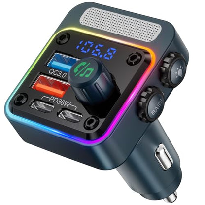 54W Bluetooth 5.3 Car Adapter (Blue)