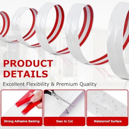 Wall Corner Protector Peel and Stick Corner Trim Molding (0.8 In x 20 Ft / White)