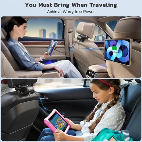 Multi Car Retractable Backseat 4 in 1 Car Charging Station Box Compatible with All Phones (39.3in Charging Station)
