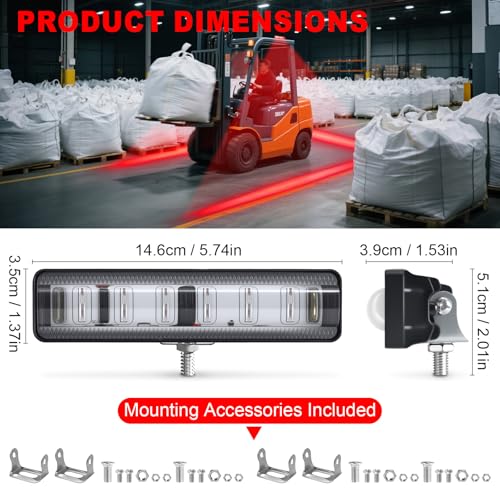 LED Forklift Safety Light Red for AGV Automated Guided Vehicle (Red / 4PCS)