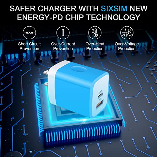 USB C Wall Charger (rose-red,blue,purple)