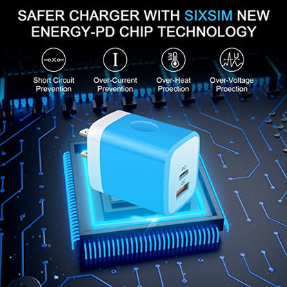 USB C Wall Charger (rose-red,blue,purple)