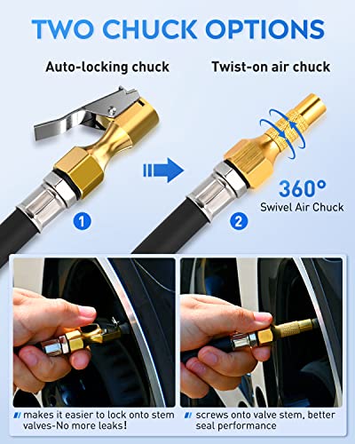 Tire Inflator with Digital Pressure Gauge 250PSI Heavy Duty (Tire Pressure Gauge Style 3)