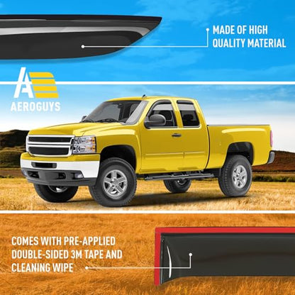 Extra Durable Window Deflectors Tape (For Chevy Silverado 07-13 Extended Cab)