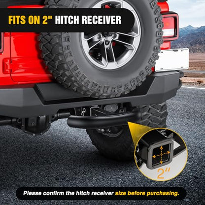 Tow Hitch Step Bar 2" Receiver Bumper Guard for Pickup Truck SUV (Tow Hitch Step w/ 5/8 “ Pin Clip)