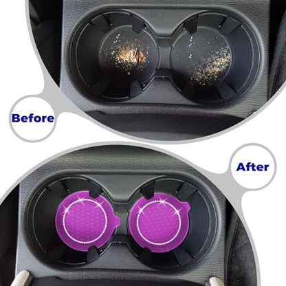4 PCS Car Cup Coasters (Purple*4PCS / With Diamonds)