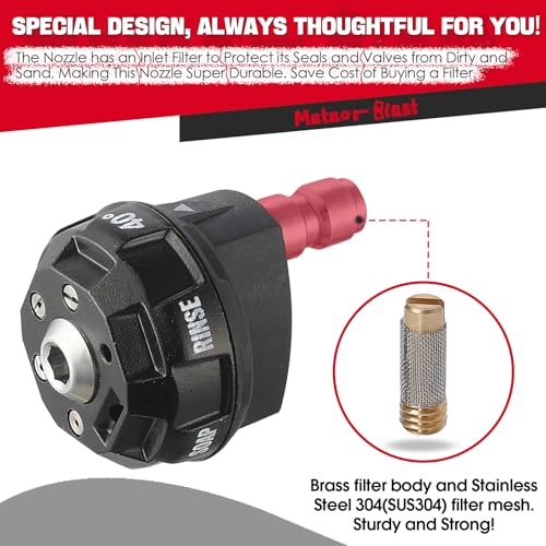 MeteorBlast 6 in 1 Quick Change over Adjustable Pressure Washer Nozzle Tips (Orifice 3.0)