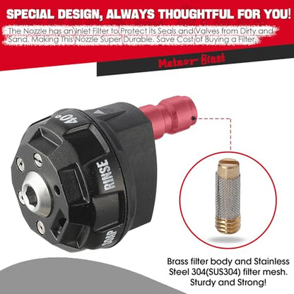 MeteorBlast 6 in 1 Quick Change over Adjustable Pressure Washer Nozzle Tips (Orifice 3.0)
