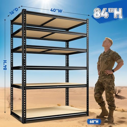 84" H Garage Shelving for Basement (40" W x 16" D x 84" H)