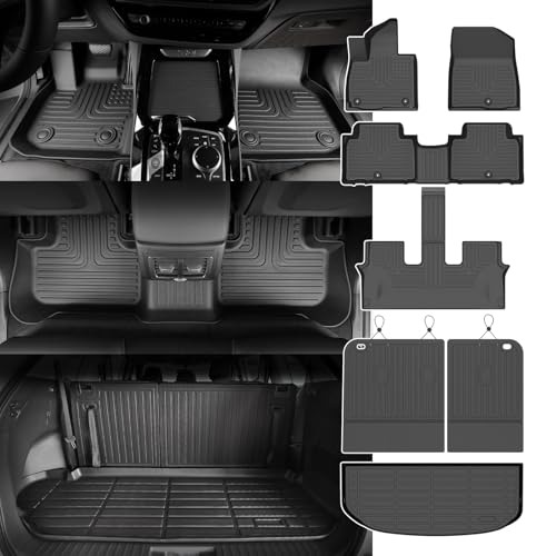 for Kia Telluride Floor Mats 2027 Car Cargo Liner with Backrest 7&8 Seater (23)For Telluride 2027 Backrest Set)