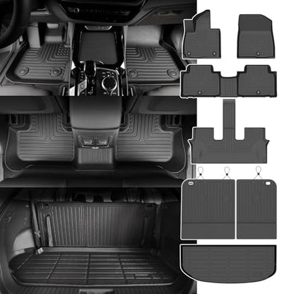 for Kia Telluride Floor Mats 2027 Car Cargo Liner with Backrest 7&8 Seater (23)For Telluride 2027 Backrest Set)