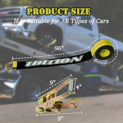 4 Pack Car Tie Down Straps for Trailers (yellow)